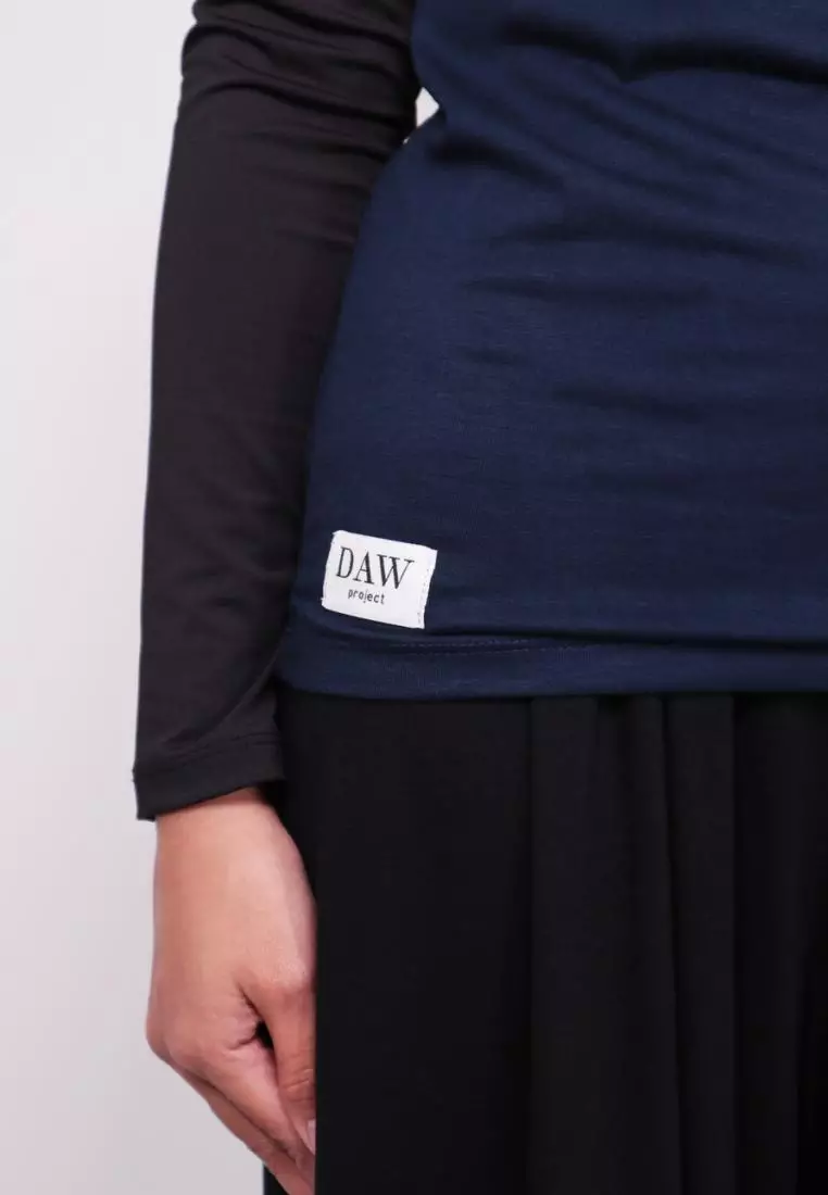 DA011 Atasan Manset Inner Turtleneck Navy