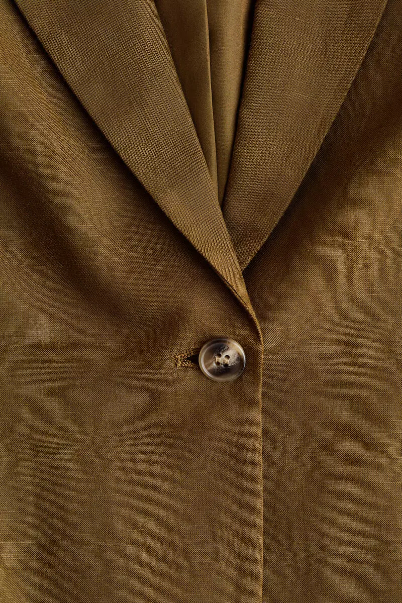 Linen-blend blazer