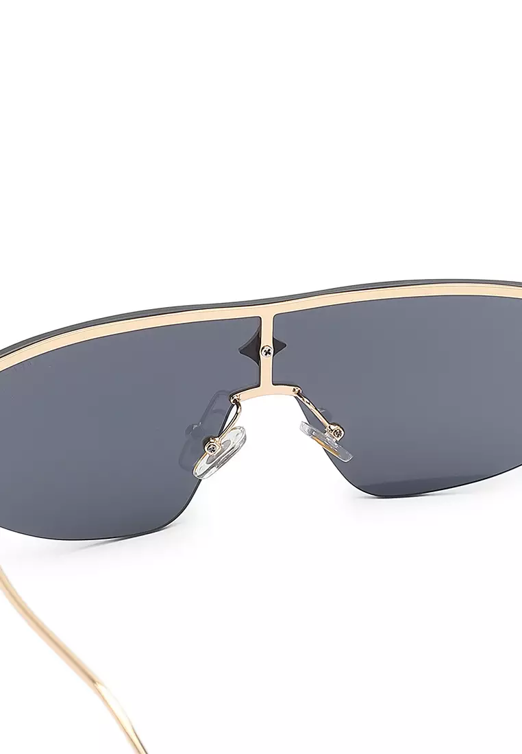 Unisex Sporty Casual Sunglasses (Kacamata Hitam) - Emas / Abu-Abu