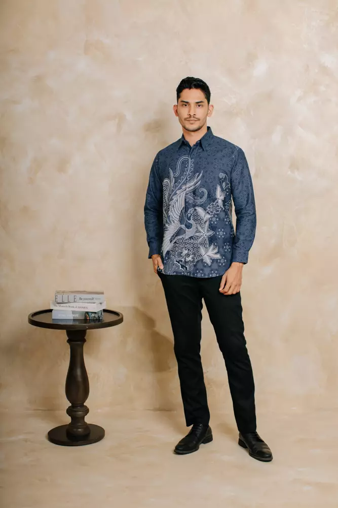 Talisha Denim Kemeja Pria  Panjang Slim Fit