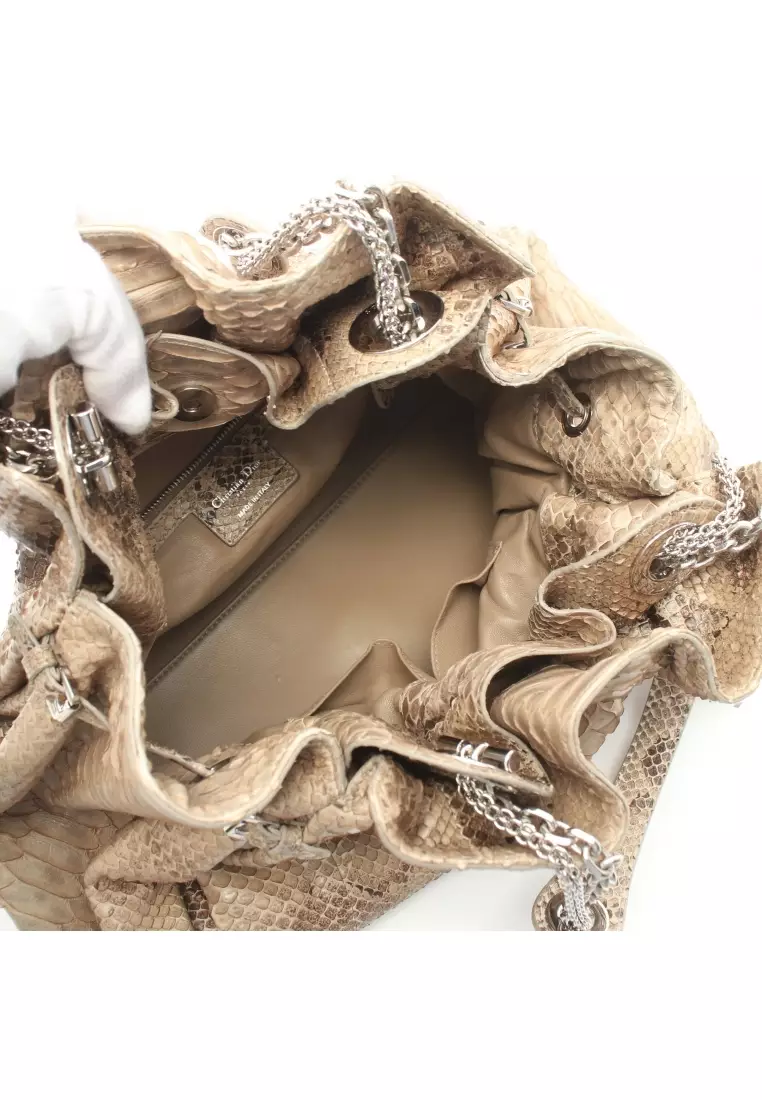 Buy Christian Dior Preloved Christian Dior chain handbag Python Snake Skin beige Online
