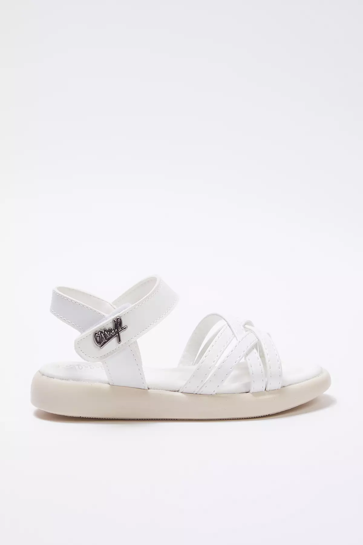 Buy Trendyol White Velcro Strap Big/Little Girls Kids Sandals
