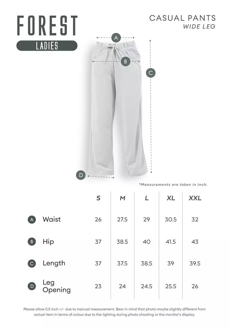 Forest Ladies Cotton Terry Wide Leg Pants Women Casual Long Pants - 810544-33Navy