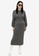 Monki black Grey Long Ribbed Knit Dress 9E833AAADA87A0GS_1