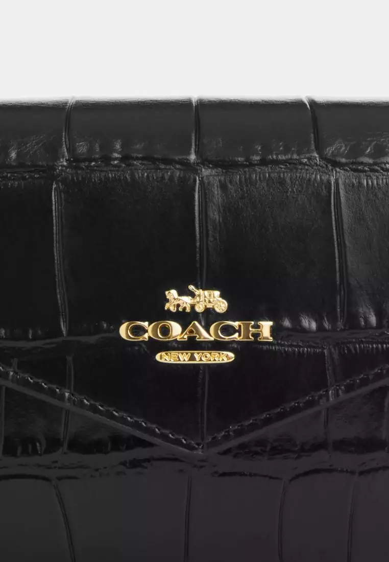 Coach Mini Envelope Wallet With Strap Black