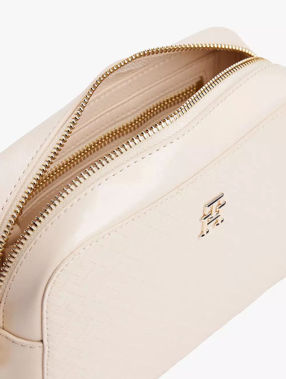 Tommy Hilfiger - Textured Monogram Crossbody Bag - Beige