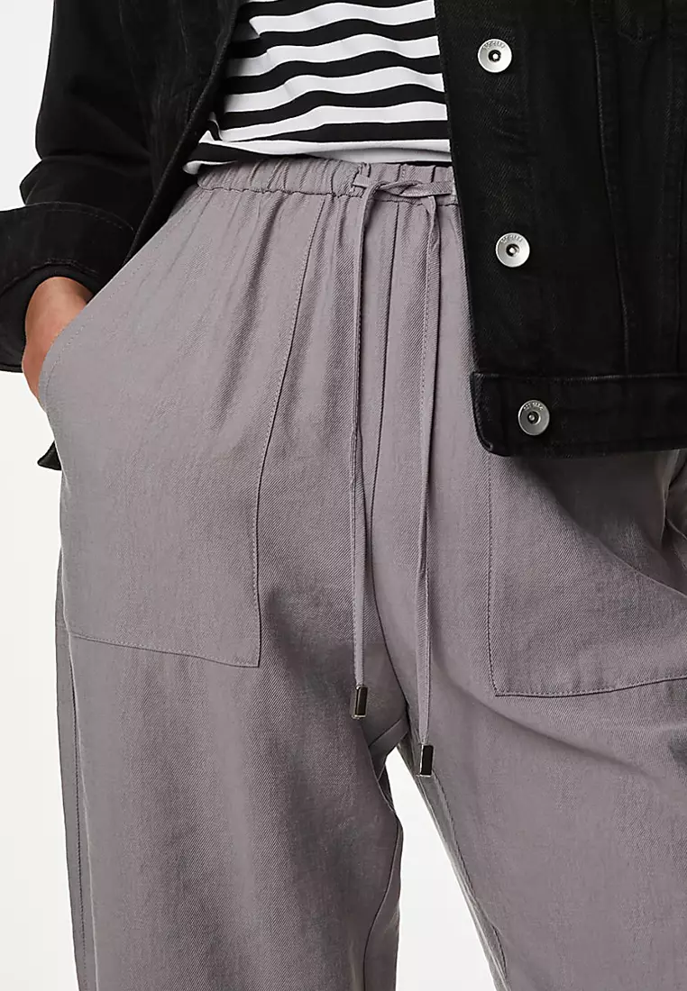 Lyocel Rich Tapered Ankle Grazer Trousers