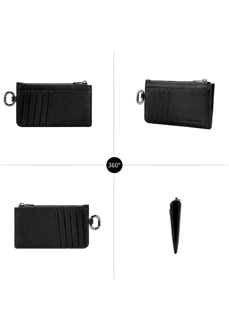 Jov 真皮卡包 小号拉链卡夹 10+卡位-黑色