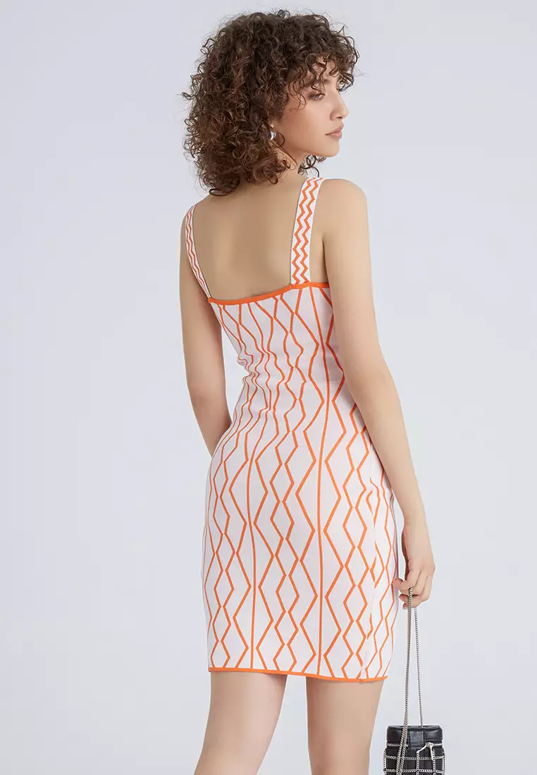 Buy Urban Revivo Geo Jacquard Knitted Cami Dress Online ZALORA