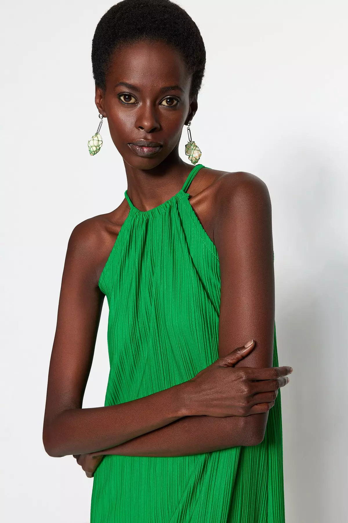 Midi Pleated Knitted Dress