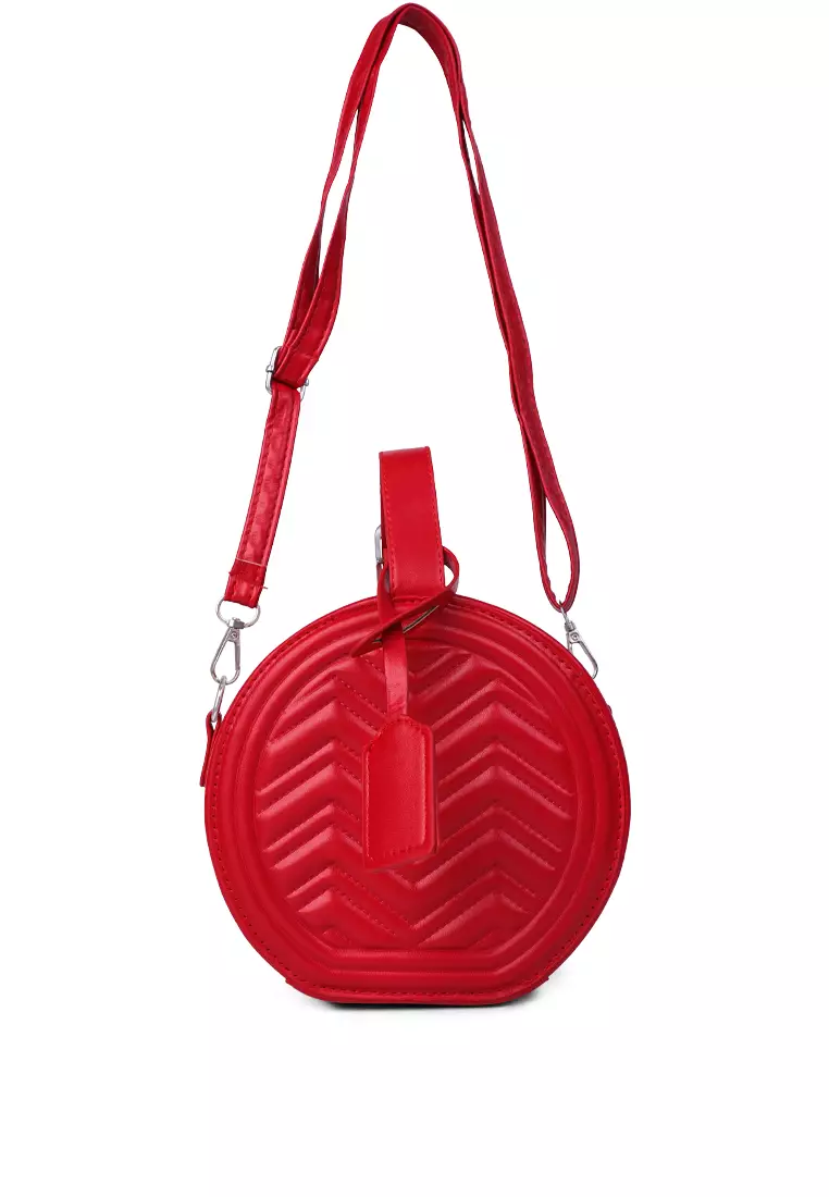 Red round crossbody discount bag