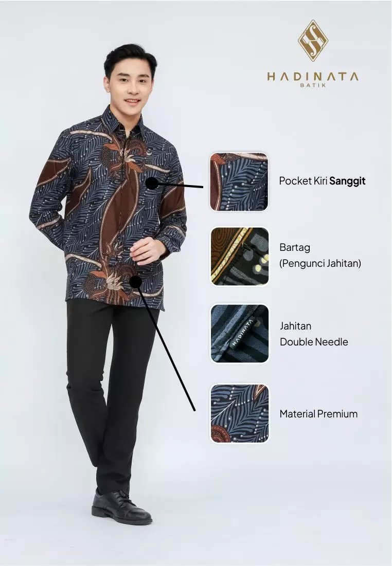 Hadinata Batik Pria Kemeja Panjang Damar Dahayu Daniar