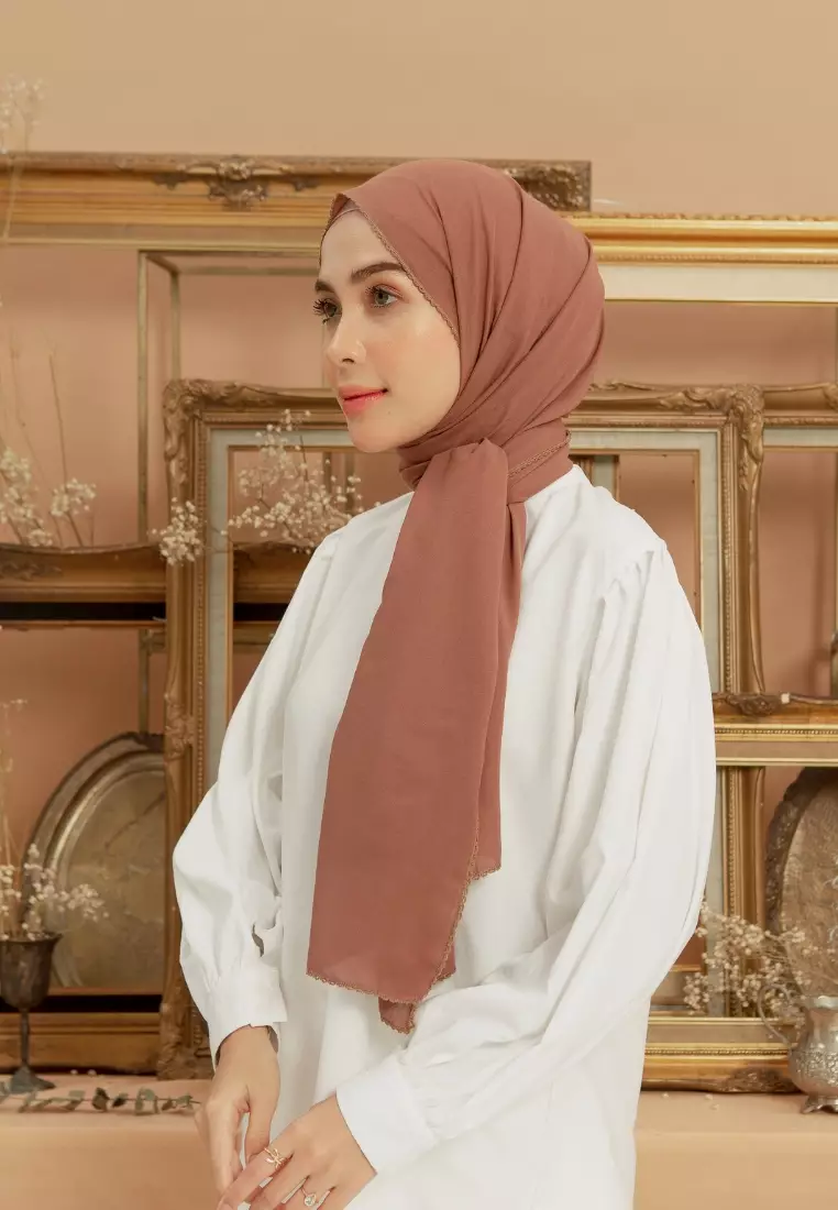 Embroidery Signature Shawl Brown Sugar