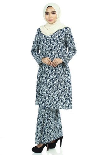 Buy Leinani Kurung Pahang from Ashura in Blue and Multi and Navy only 99.9