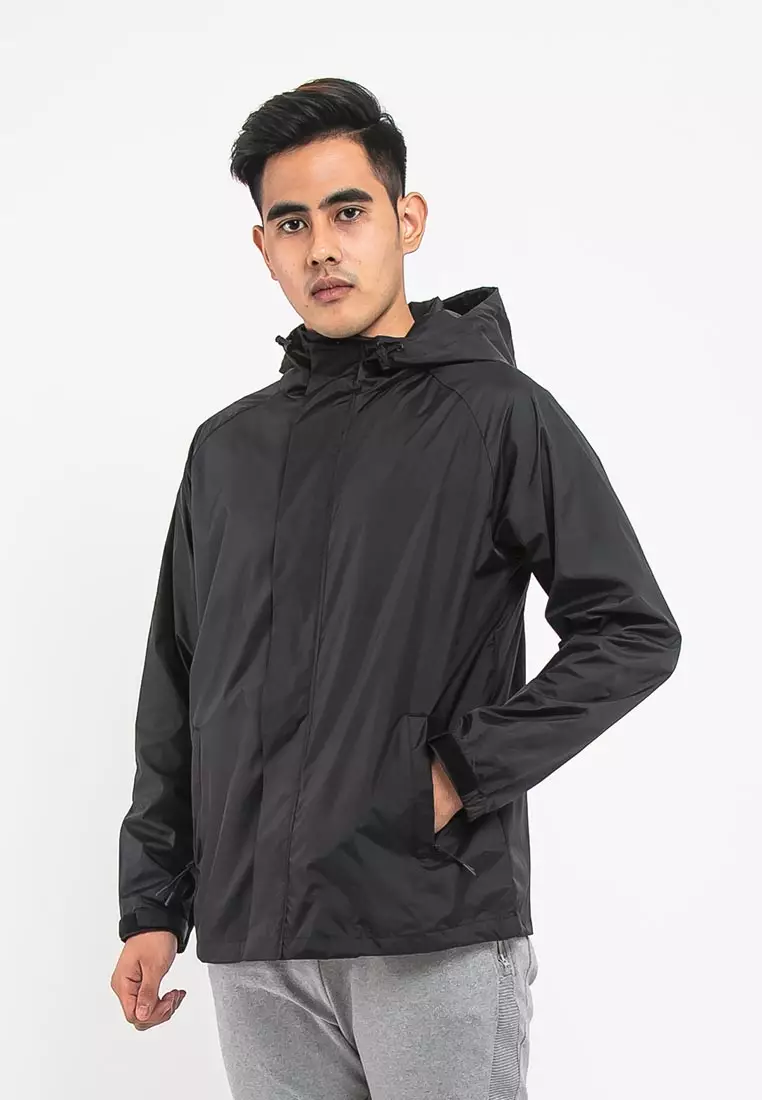 Forest Premium Windbreaker Men Jacket Reflective Jogging Running Waterproof Jacket - 30392-01Black