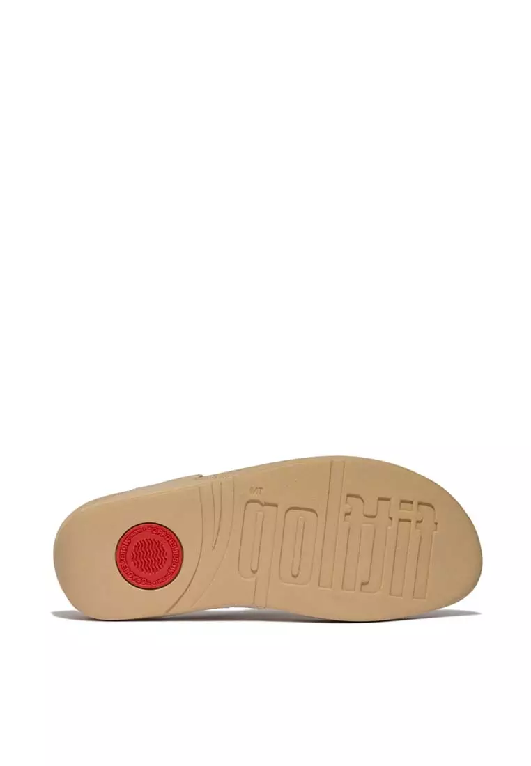 FitFlop LULU Square-Chain Leather Toe-Post Sandals - Cappuccino (E1I-923)