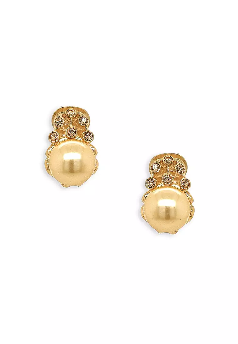 Real pearl clip on earrings store