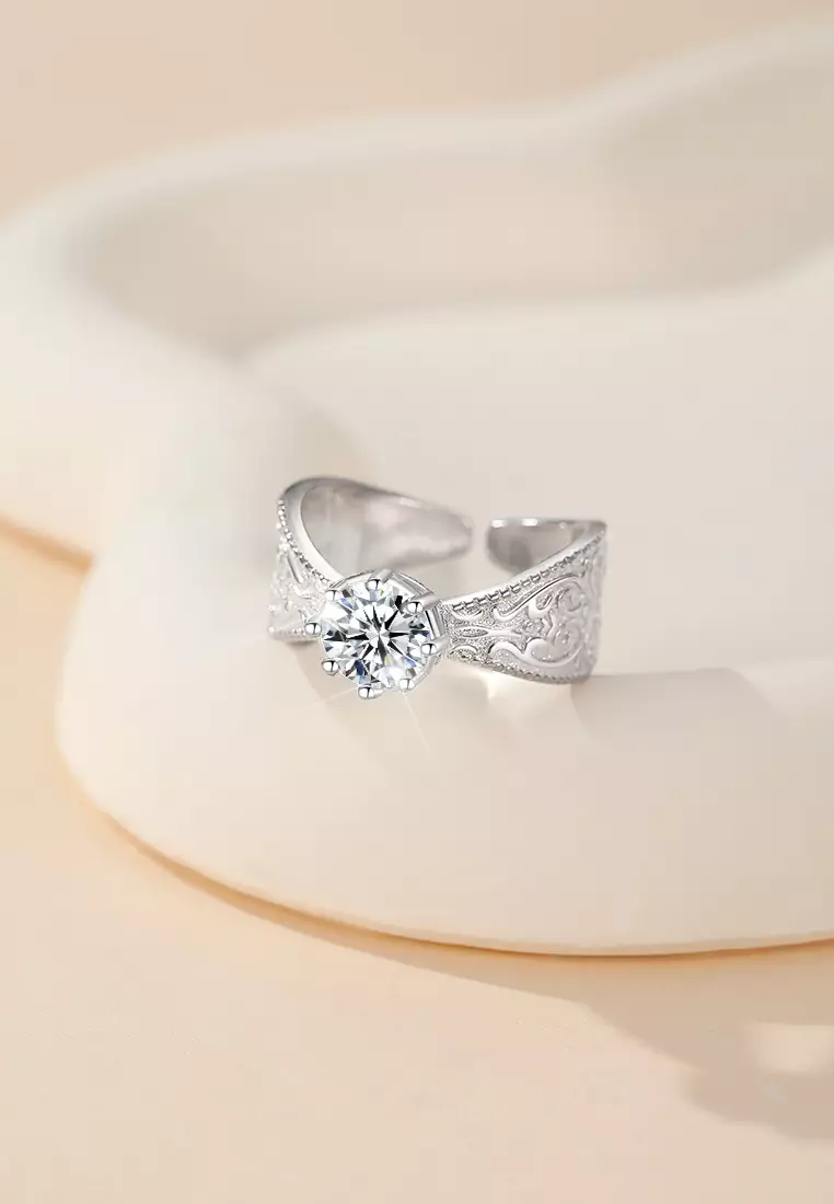 Cincin Wanita R034 Original Free Size Perhiasan Dilapisi Platinum