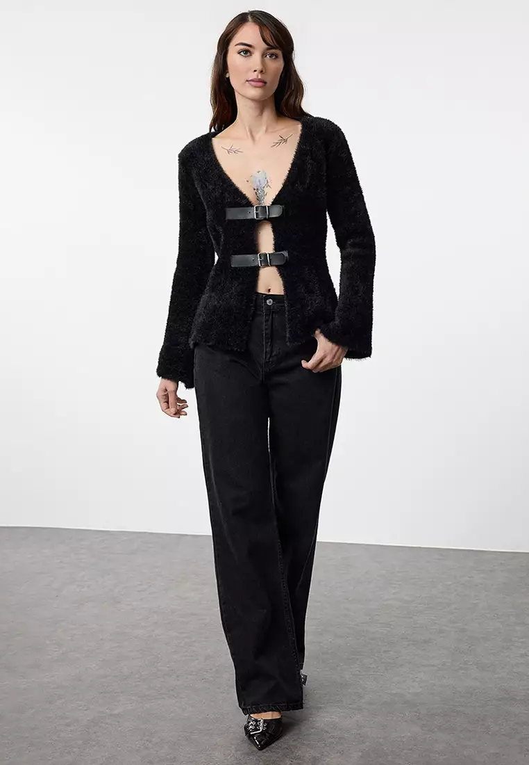 Black Closed Knitted Cardigan Twoaw25Hi00112