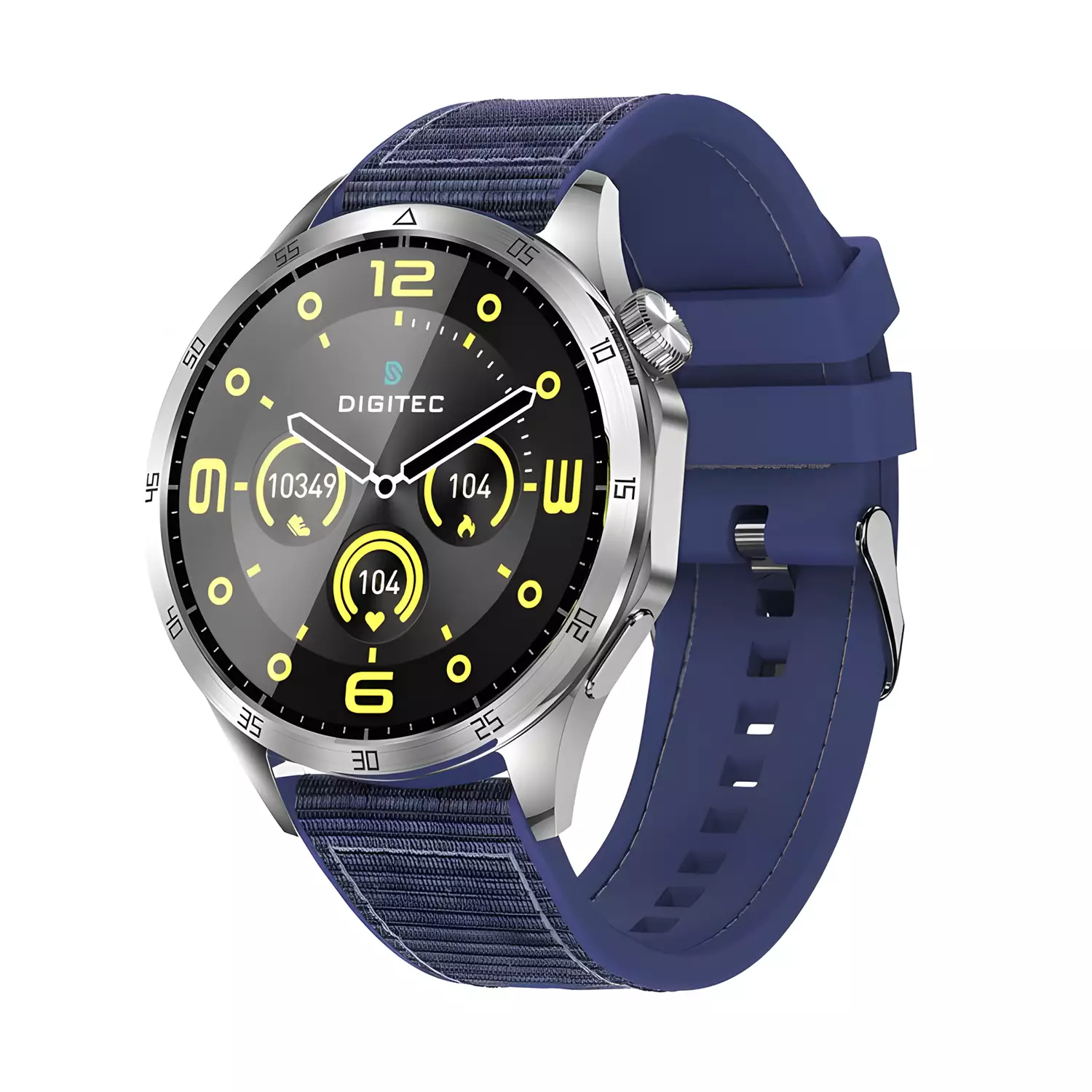 Digitec PRIMO - Jam Tangan Smartwatch Pria - Blue - Silicone + Nylon Strap