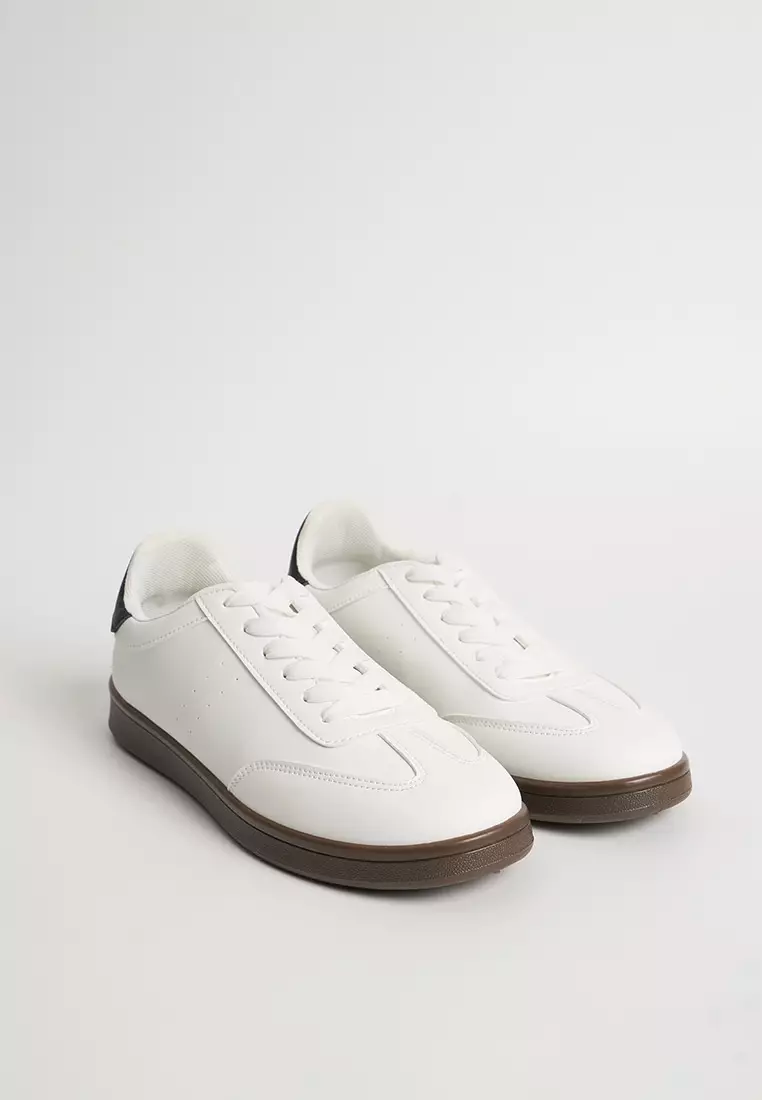 Discount on Penshoppe  shoes - SKU: Men's Lace-Up Sneakers With Contrast Heel Tab