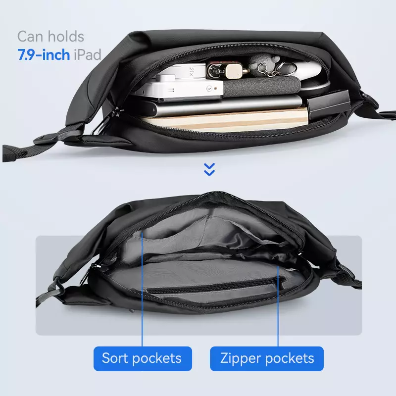 Mark Ryden MR5860 Tas Selempang Pria WaistBag Pria Crossbody Pria - BLACK