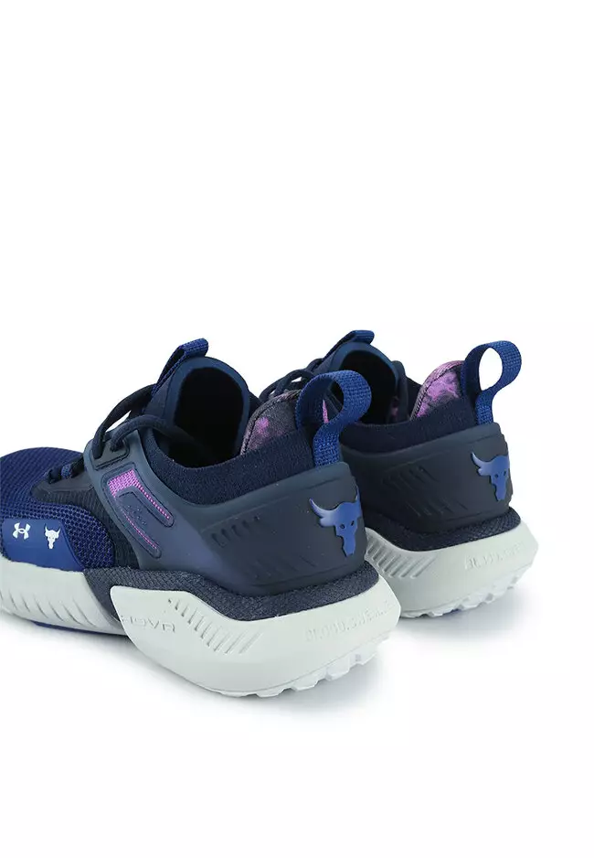 Men's shoes Under Armour Project Rock 5 Disrupt Bauhaus Blue/ Midnight  Navy/ Halo Gray