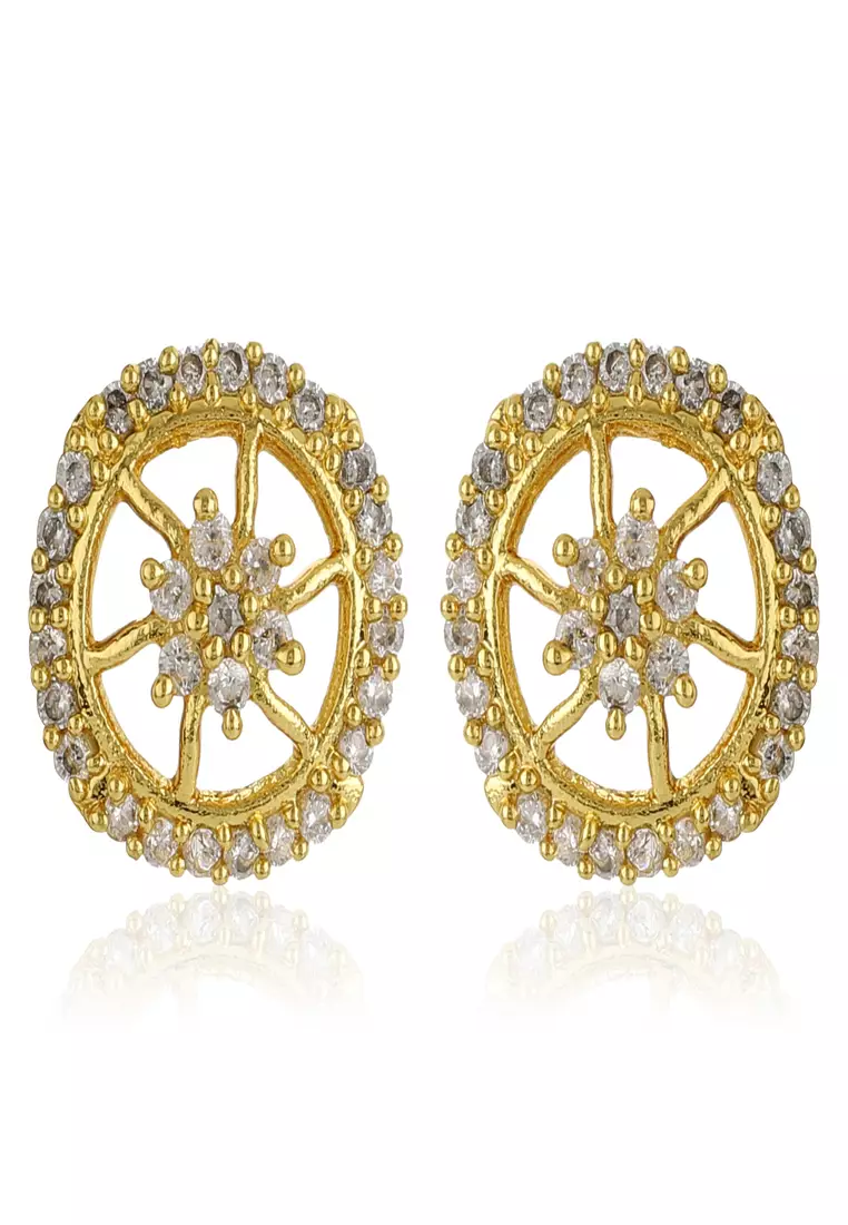 Gold plated shop tops earrings