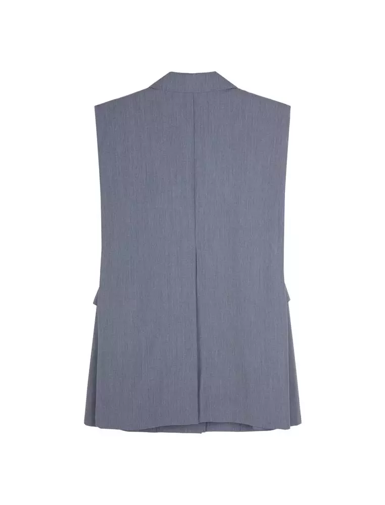 Solid color temperament mid-length vest