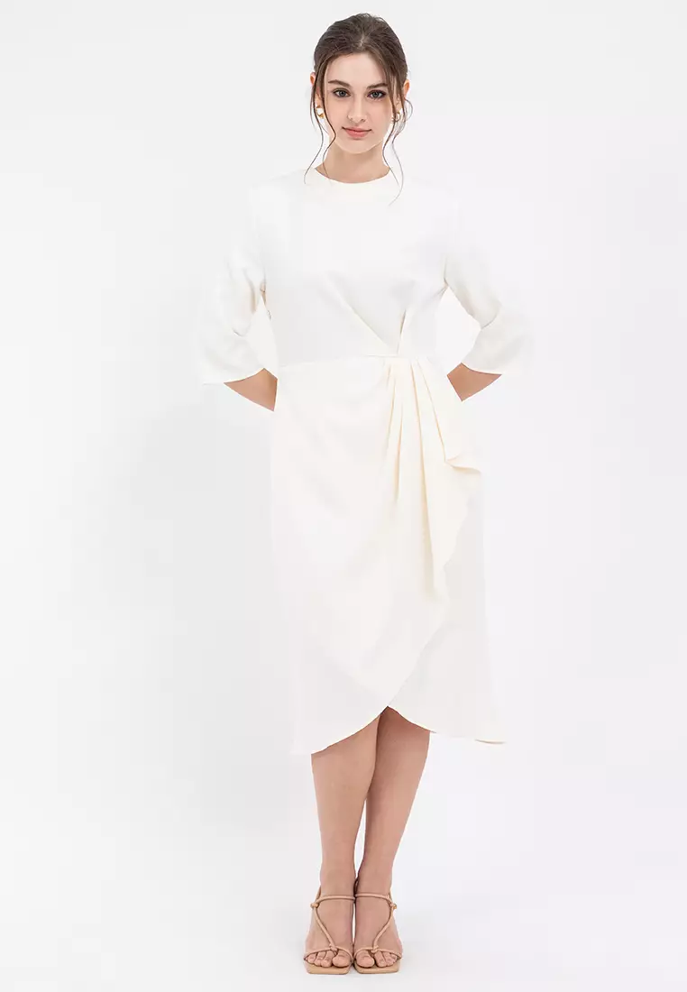 DOPRIZA Draped Ruched Dress