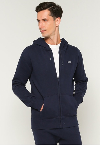 Hollister navy Icon Zip Hoodie 870F2AACB7D939GS_1
