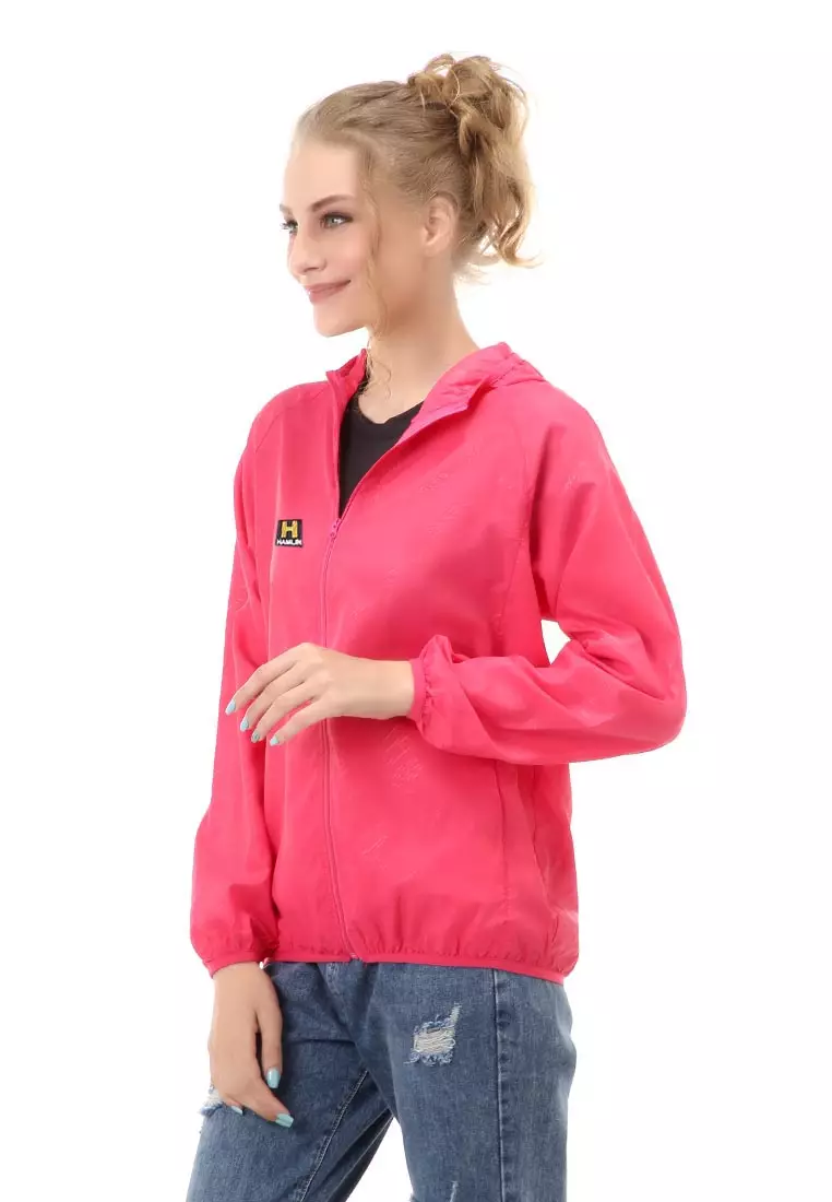 Hardwin Jaket Hoodie Wanita Pelindung UV Anti Air Material Polyester ORIGINAL - Fushia