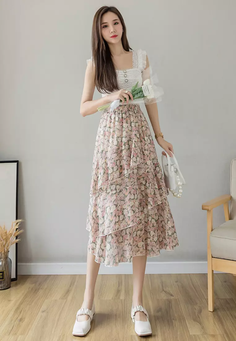 Floral skirt malaysia hot sale