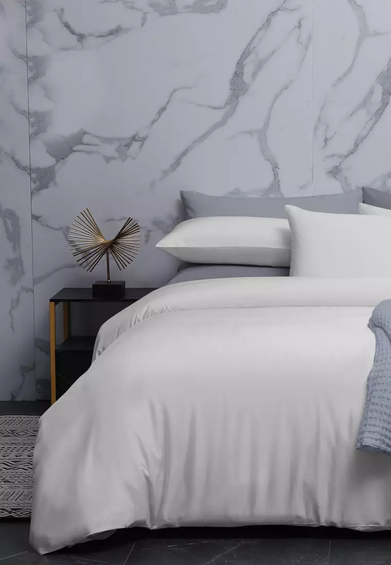 Buy Grand Atelier 100 Silky Bamboo Viscose 1000TC Silver Quilt Cover