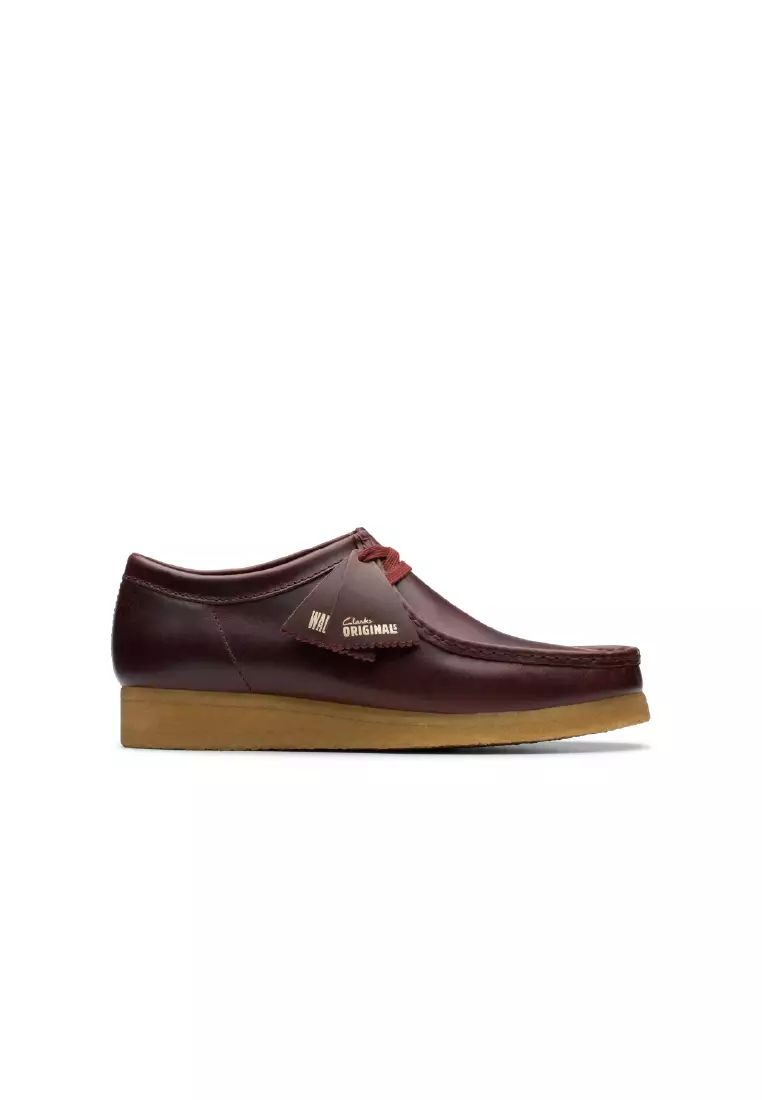 Buy Clarks Mens Wallabee Deep Red Leather Online | ZALORA Malaysia