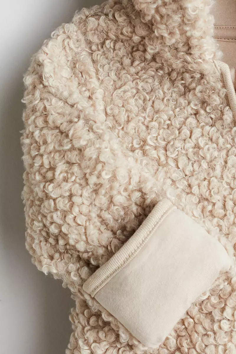 Hooded fluffy pramsuit