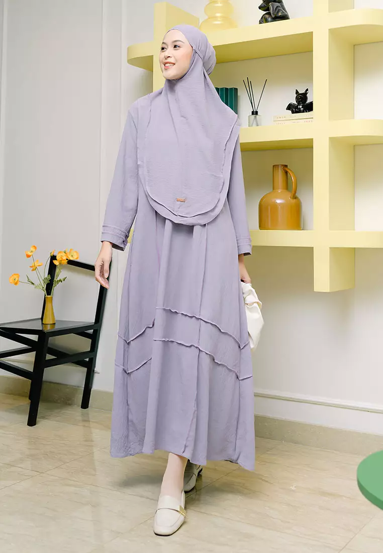 Khansa Abaya Set Soft Lilac