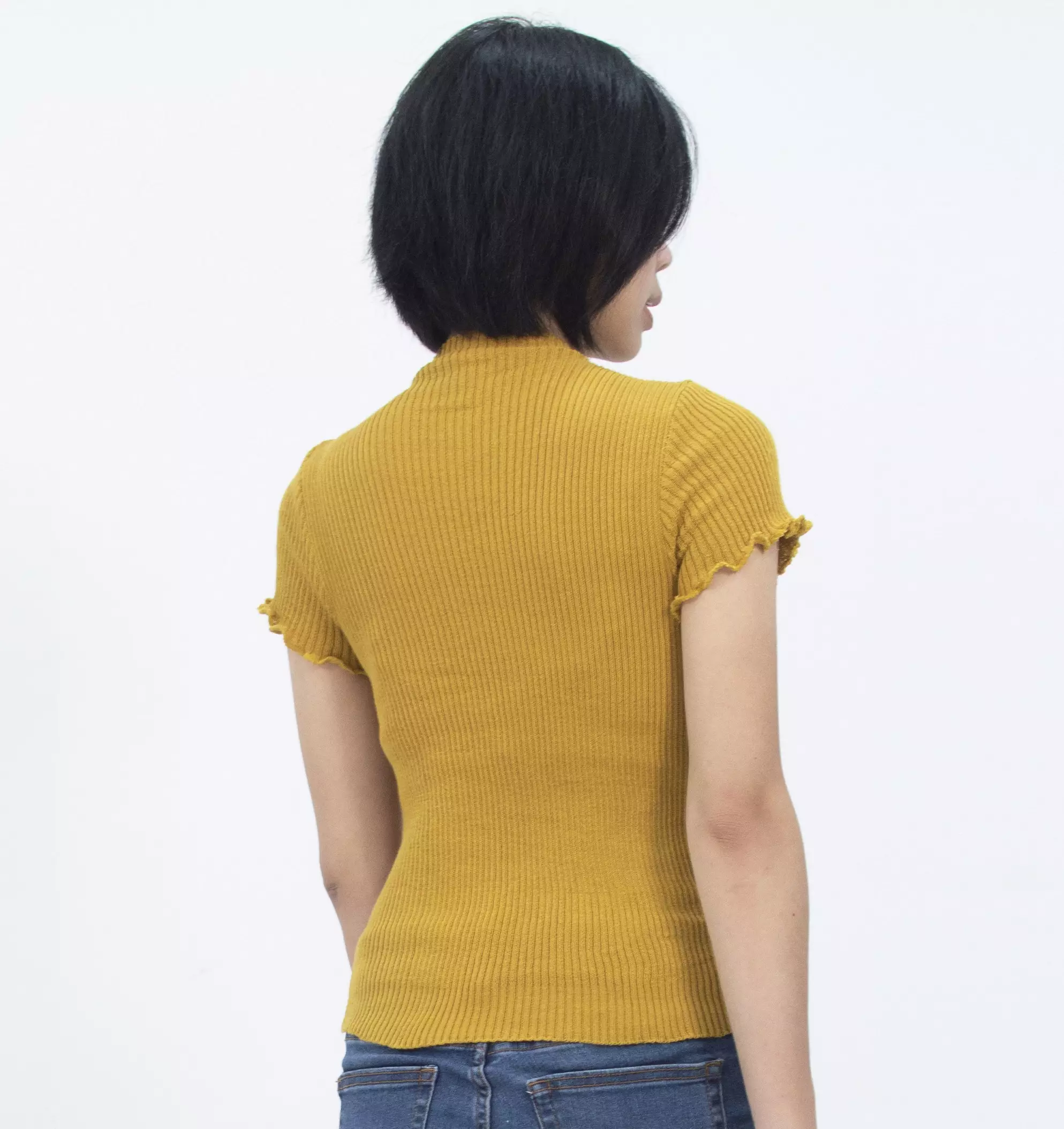 Ellen Outer Atasan Baju Rajut Wanita Gaya Fashion Korea Terbaru - KUNING