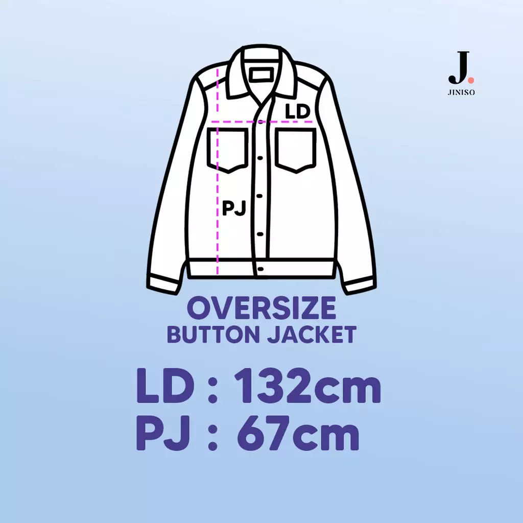 Button Jaket Jeans Oversize Khaki
