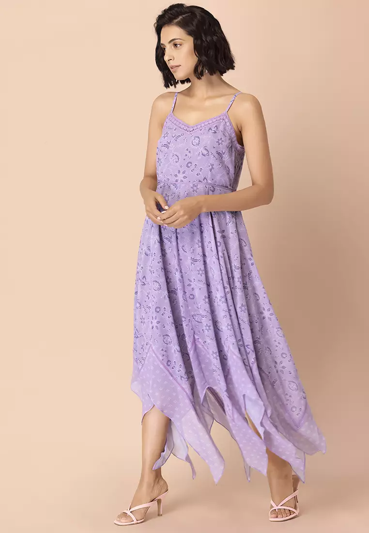 Buy Indya Lilac Floral Strappy High Low Dress 2024 Online ZALORA   Indya 1760 5467003 3 