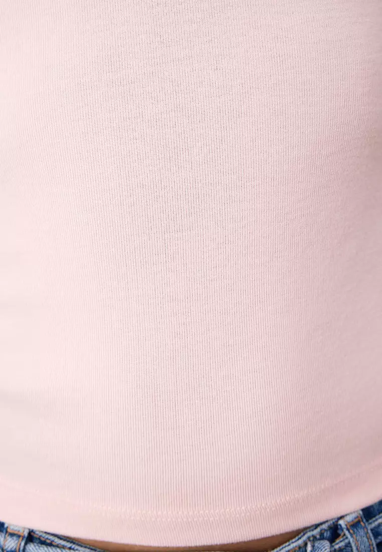 Light Pink Premium Viscose/Soft Fitted/Fitted Moon Sleeve Flexible Knitted Blouse