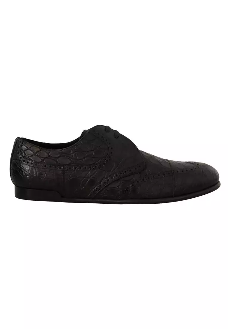 Buy Dolce Gabbana Dolce Gabbana Black Caiman Leather Mens