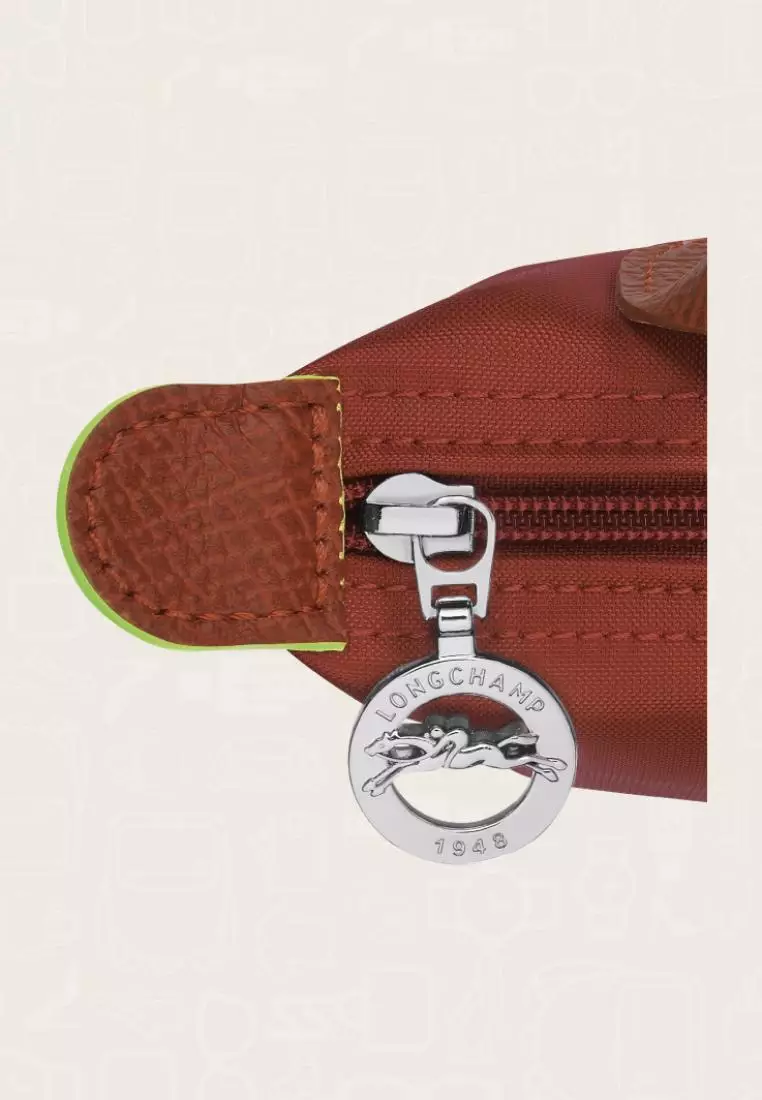 Longchamp Le Pliage Green Pouch With Handle Chestnut