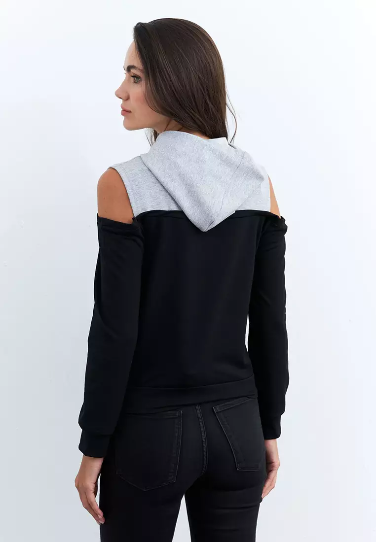 Combined Cold Shoulders Sweatshirt