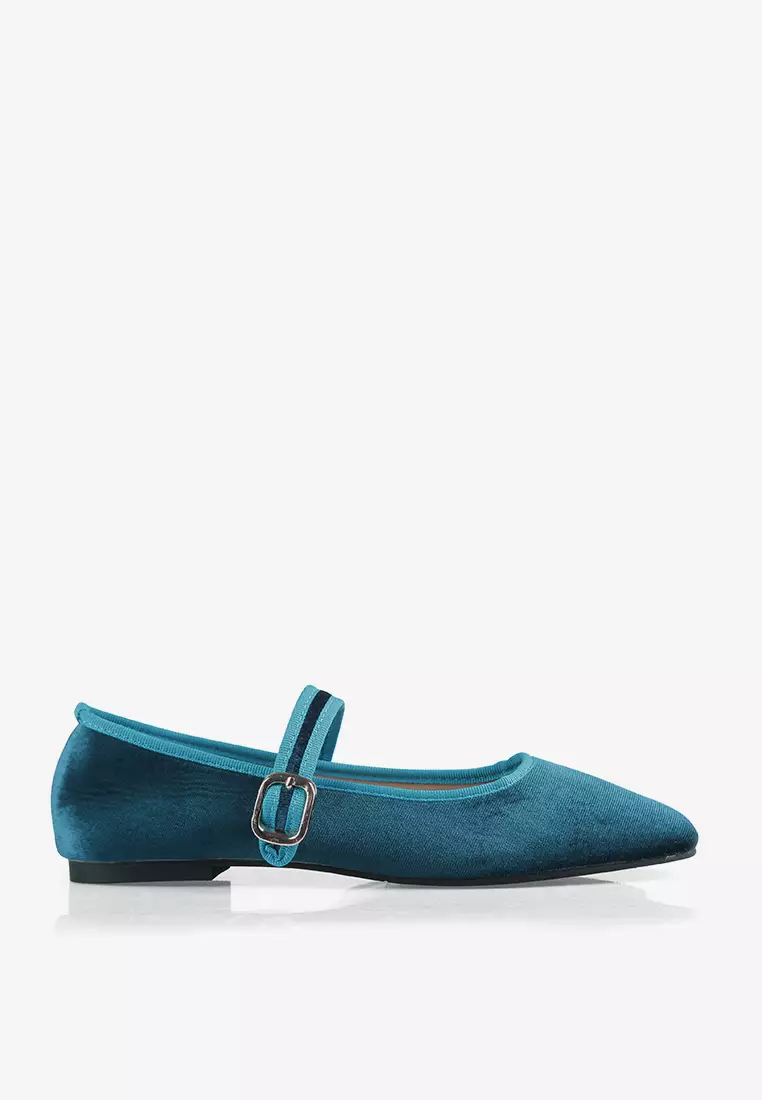 Vivienne Flat Ballerina Shoes in Blue