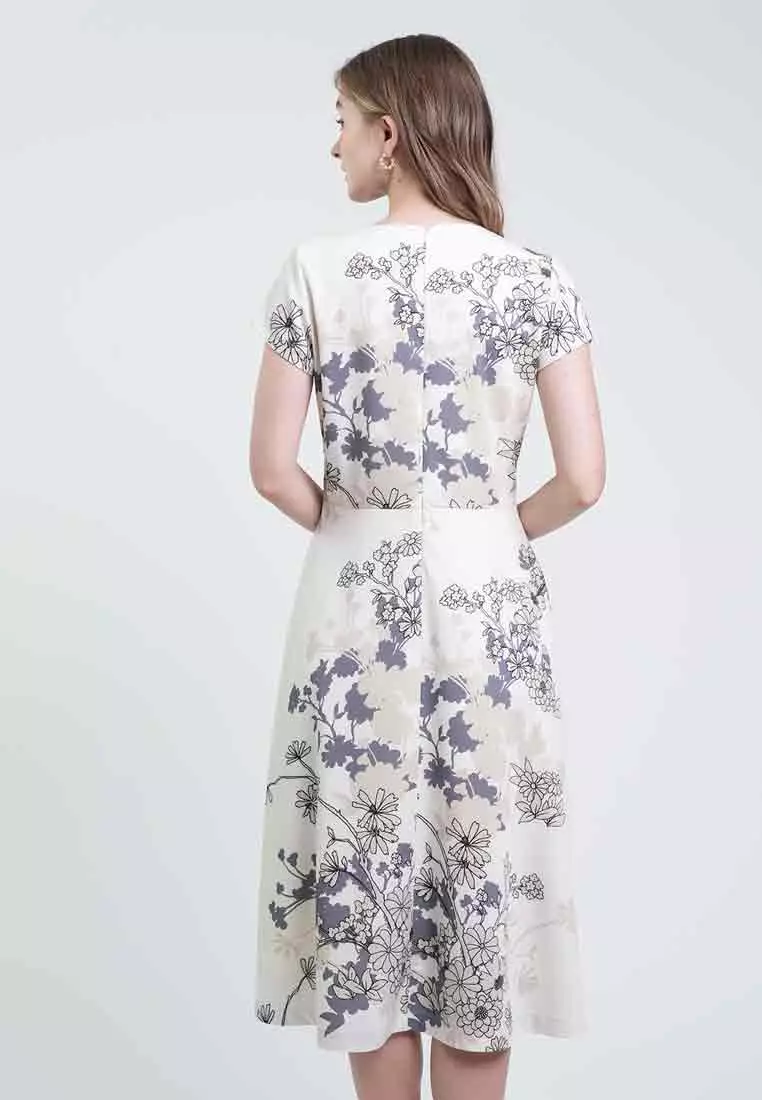 Anya V-Neck Floral A-Line Dress