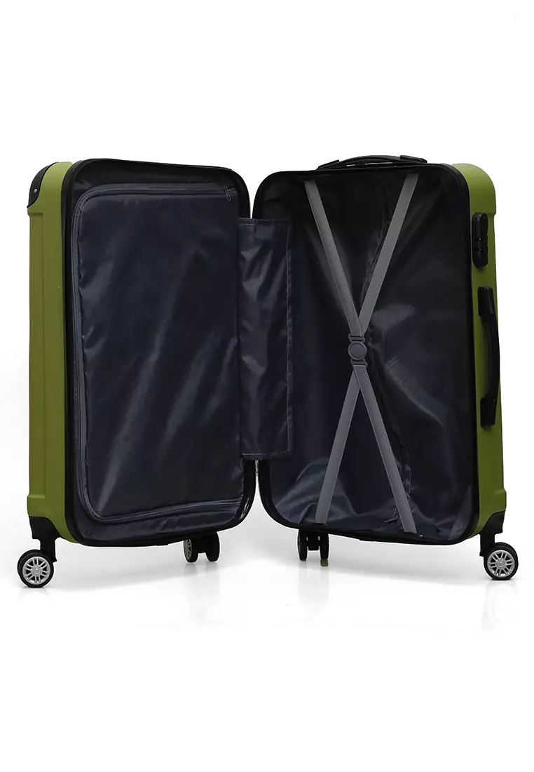 Austin Koper Hardcase Unisex Size 24 Inch Suitcase Combination Lock Large Compartment Material ABS+PVC Coated ORIGINAL - Green