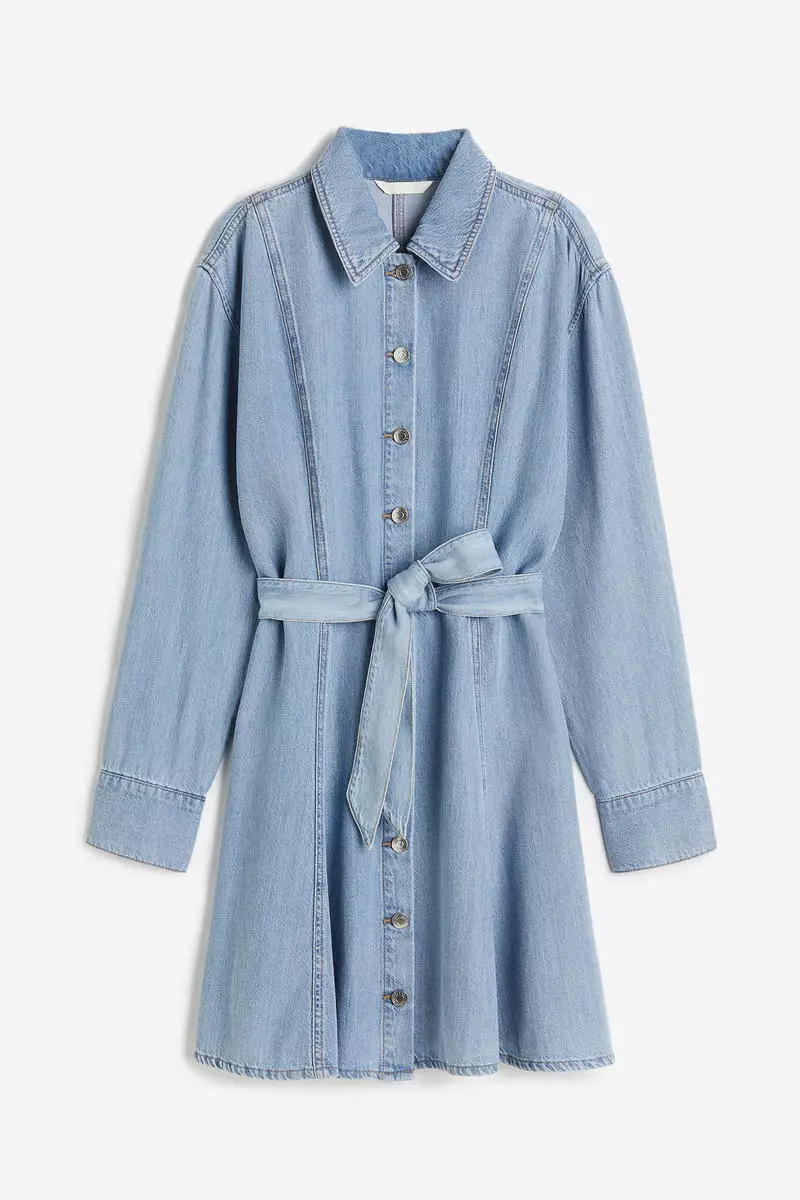 H&m denim shirt dress on sale