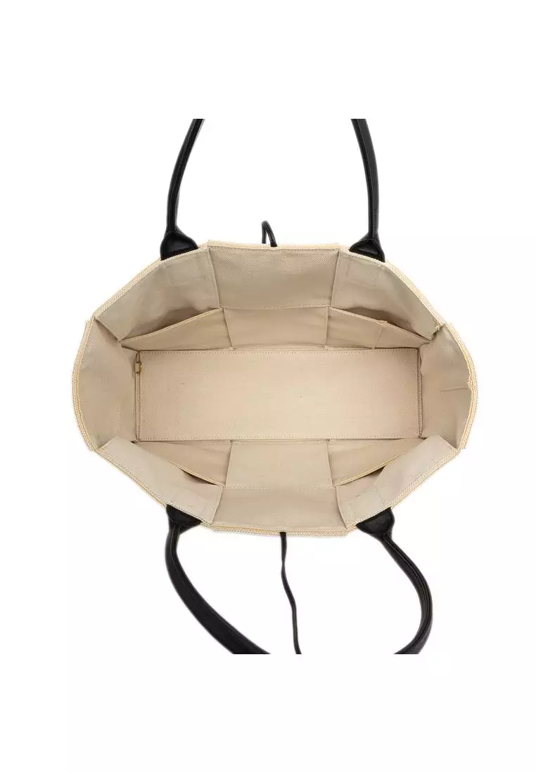Pre-Loved Bottega Veneta Medium Canvas Maxi Intrecciato Arco Tote