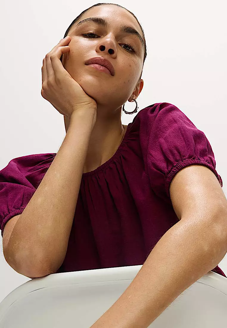 Linen Rich Drawstring T-Shirt